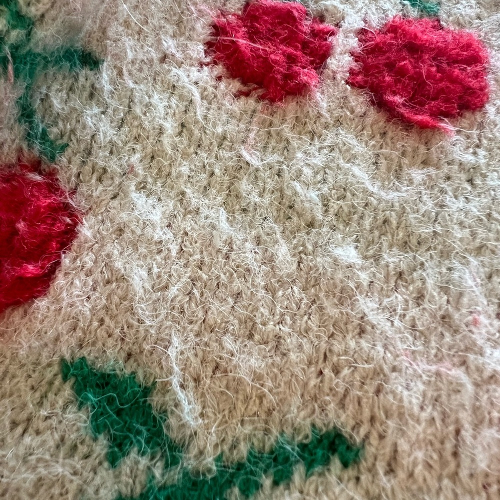 Cute Cherry Patterned Sweater Medium Large - image 6